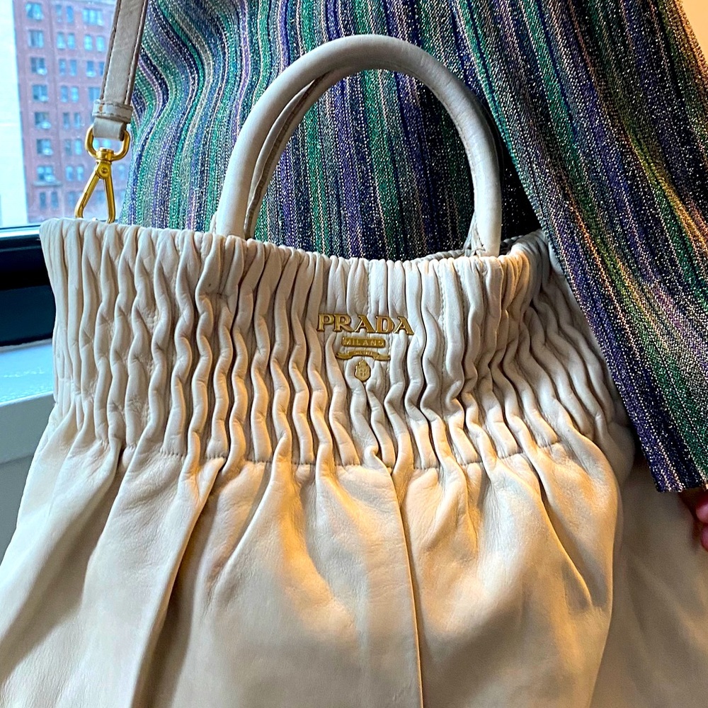 Prada Lambskin Satchel with adjustable strap